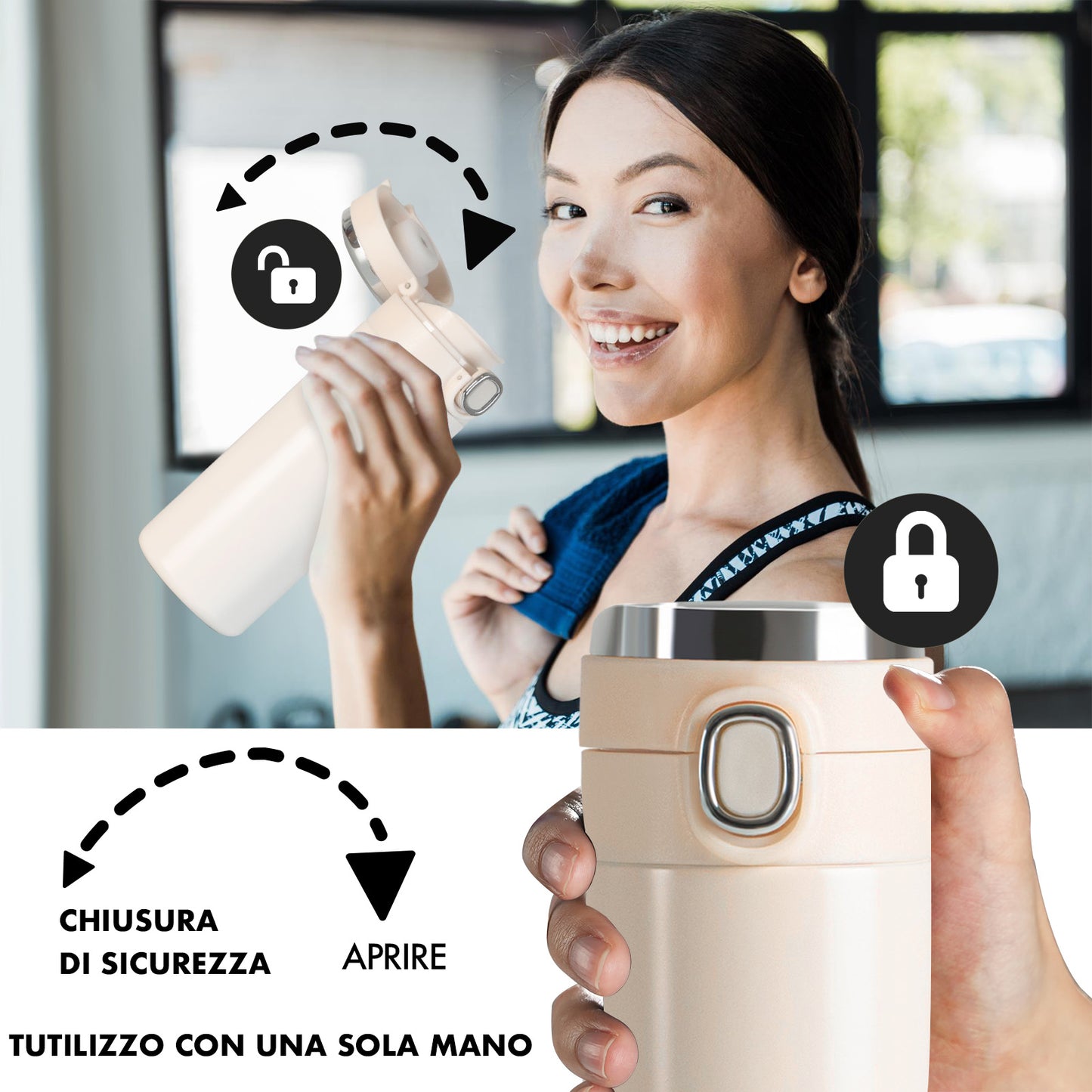 m MU Thermoflasche mit LED-Touchscreen zum Temperieren von 400 ml aus Edelstahl