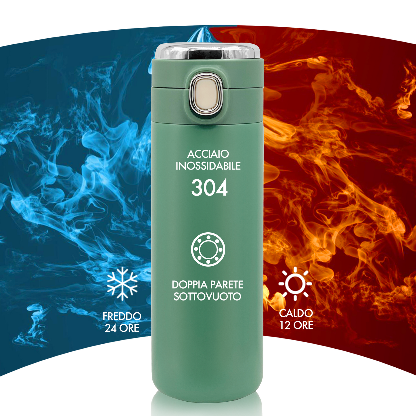 m MU Thermoflasche mit LED-Touchscreen zum Temperieren von 400 ml aus Edelstahl