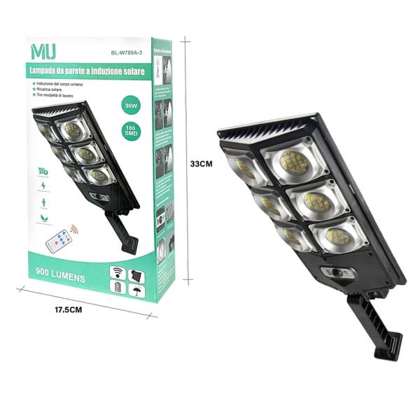 W789A-3 LAMPADA DA PARETE AINDUZIONE SOLARE 9OW