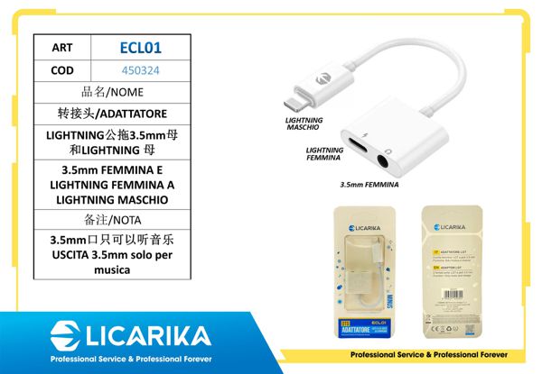 3.5MM FEMMINA E LIGHTNING FEMMINAA LIGHTNING MASCHIO
