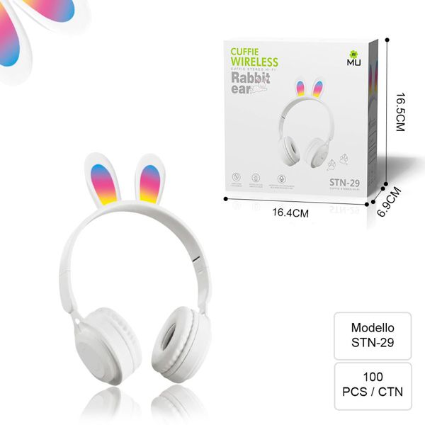 MU CUFFIE WIRELESS RABBIT EAR WHITE