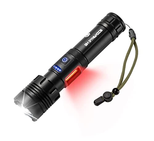 m MU Torcia Led Potente Professionale, Torcia Led Ricaricabile,Torcia Led 3000 Lumen XHP70.2, Torcia Tattica Militare, IP45 Impermeabile Flashlight Per Campeggio Trekking Emergenza (3400mAh)