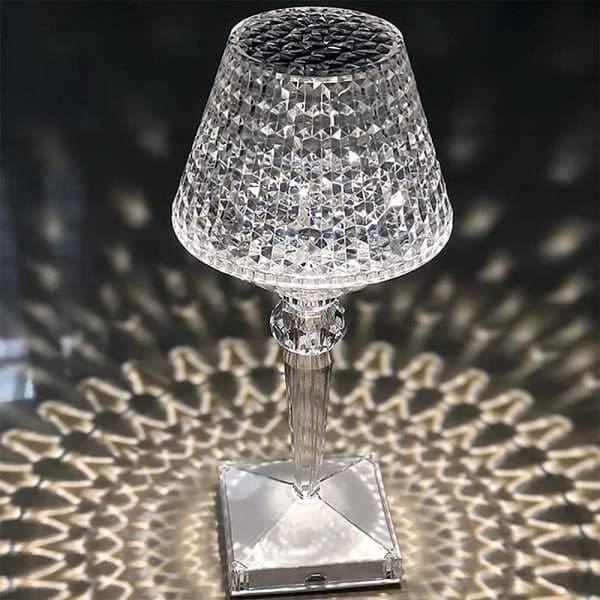 m MU Lampada da Tavolo DL-XTD805 LED Ricaricabile di Cristallo 3 Colori Decorativa.