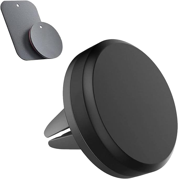 m MU Porta Cellulare Auto 1 Pezzo con 2 Piastre Metallici, Supporto Telefono Auto Magnetico, 366 Gradi di Rotazione Porta Cellulare da Auto per iPhone Samsung e Altro Smartphone o Dispositivo GPS
