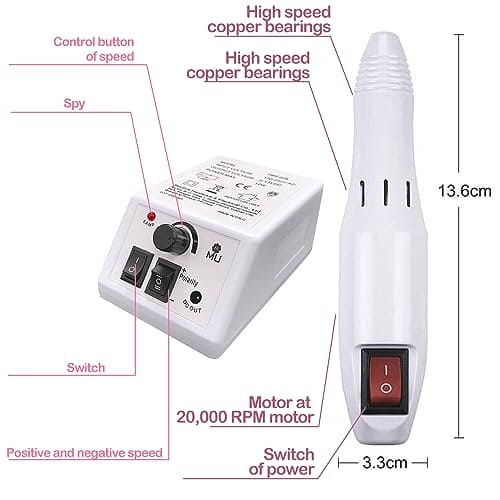 m MU, Fresa Per Unghie Professionale, Lima Elettrica Per Unghie, 6 In 1 Punte Fresa Unghie, Fresa Per Unghie Semipermanente, Pedicure E Manicure, Set Cura Delle Mani E Piedi Per Smalti Con Gel.