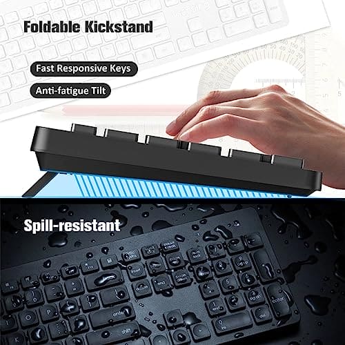 m MU Tastiera e Mouse Wireless, Tecnologia SilentTouch, Tastierino Numerico, Tasti Scelta Rapida, Tracciamento Ottico Avanzato, Ricevitore USB Nano, Layout Italiano QWERTY