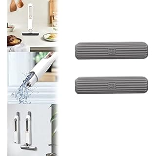 m Mu Mini mocio portatile Pulizia Mini Mop Wringer Mini Mop Set per scrivania finestra auto bagno cucina (1 maniglia di spremitura + 2 testa Mop)