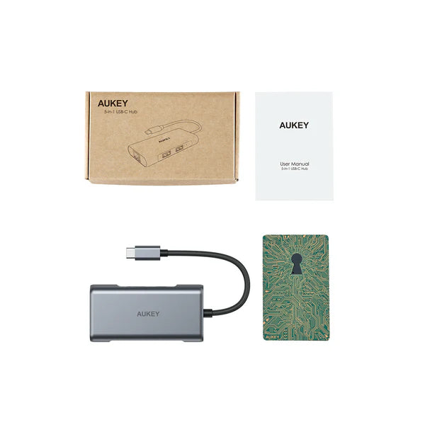 Aukey CB-C75 6 in 1 USB C Multi Hub: Ethernet, HDMI, USB, USB C