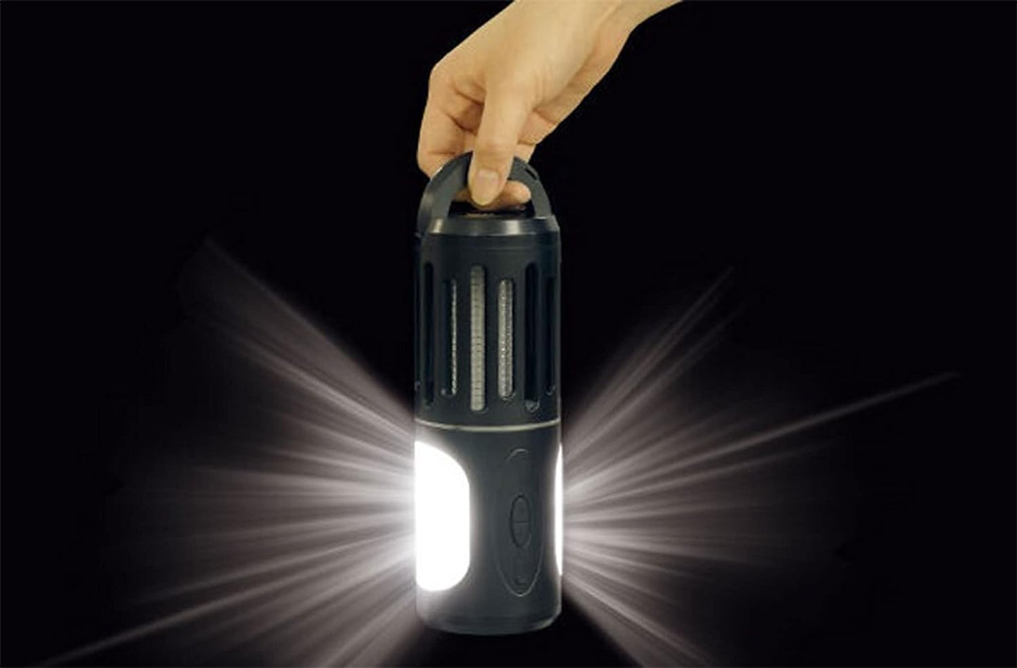 Tragbares wiederaufladbares elektrisches Moskitonetz, 2-in-1-Moskitonetz + Taschenlampe mit Haken, geeignet für Camping