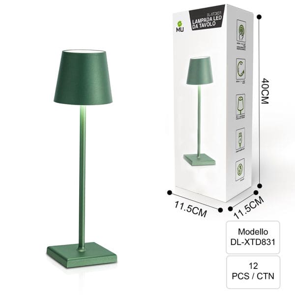 DL-XTD831 LAMPADA DA TAVOLO INFERRO VERDE SCURO