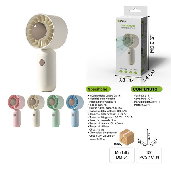 DM-51 VENTILATORE RICARICABILE