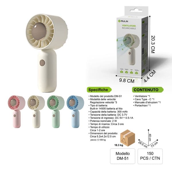 DM-51 VENTILATORE RICARICABILE
