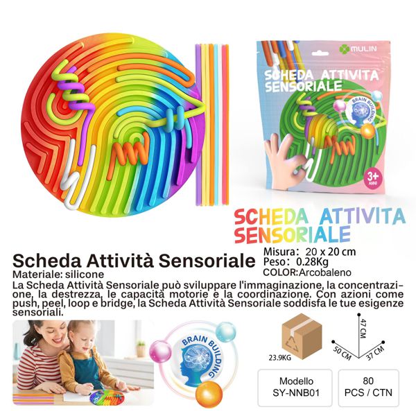 SCHEDA ATTIVITA SENSORIALE ARCOBALENO TONDO 20*20CM