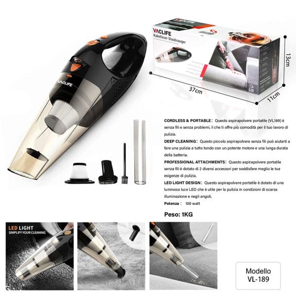 VACLIFE 12000PAASPIRAPOLVERER SENZA CAVO VACLIFE 12000PA