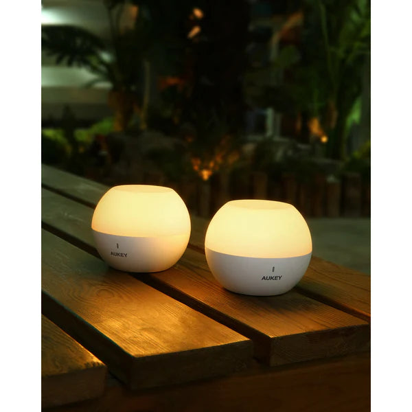 Aukey LT-ST23 2 Mini Lampada da Tavolo da Letto Luce Notturna Touch Control LED RGB IP65