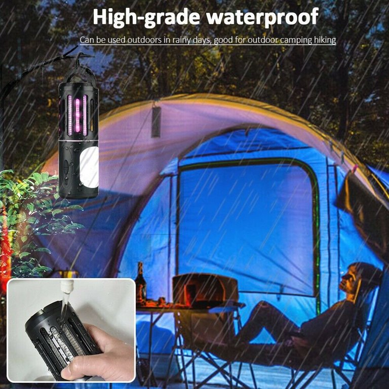 Tragbares wiederaufladbares elektrisches Moskitonetz, 2-in-1-Moskitonetz + Taschenlampe mit Haken, geeignet für Camping