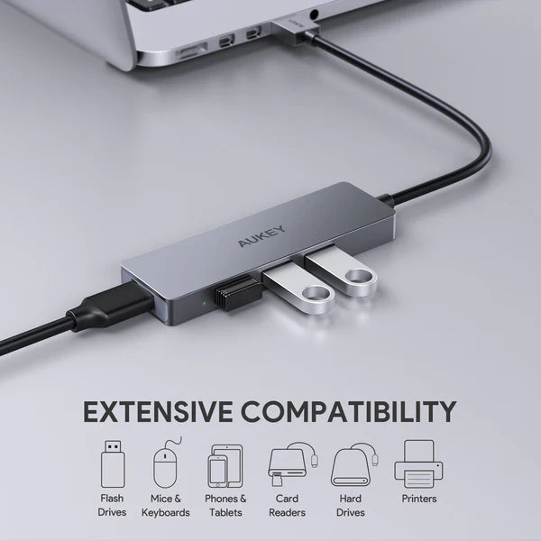 Aukey CB-H36 4 Port USB 3.0 Hub USB Splitter Power Strip Power Strip