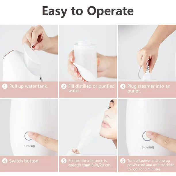 S-Caring Ionic Facial Steamer Gesichtsreinigung Mitesser Unreinheiten Sauna SPA