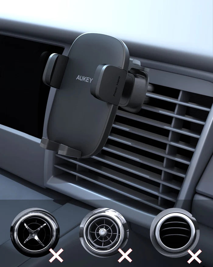 Aukey HD-C58 Cell Phone Holder for Car 360 Degree Air Vents - New Updated Version