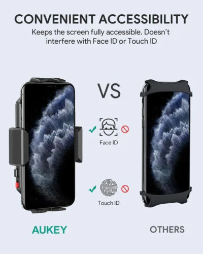 Aukey HD-C51 Mobile Phone Holder Support for Motorcycle Bike Universal Rotation 360 Stability
