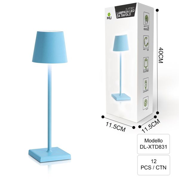 DL-XTD831 LAMPADA DA TAVOLO INFERRO BLU