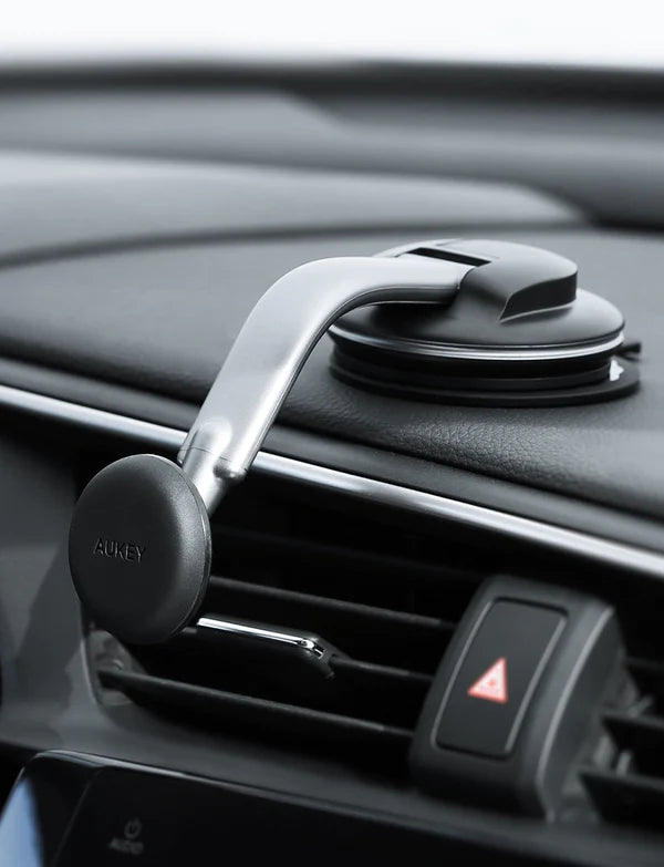 Aukey HD-C49 Supporto Porta Cellulare Magnetico per Auto Rotazione 360 Gradi per Cruscotto e Parabrezza