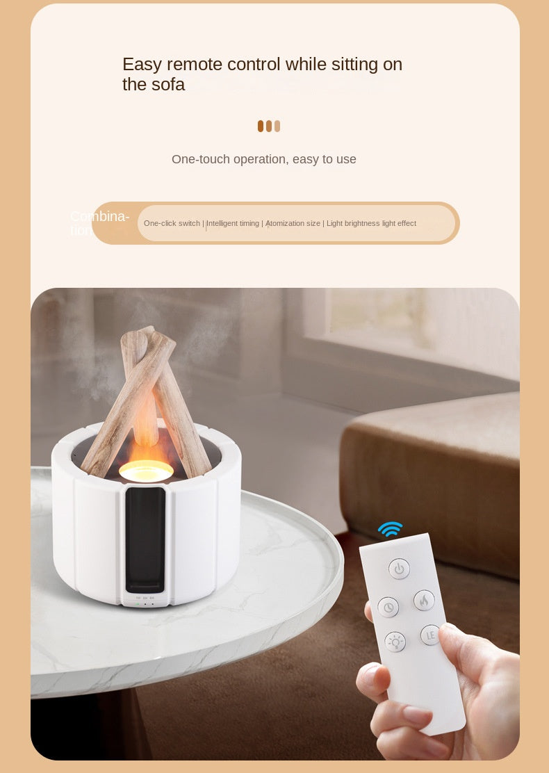 Aromadiffusor, Luftbefeuchter, ätherische Öle, Aromatherapie, Lagerfeuer, mit Fernbedienung und Timer