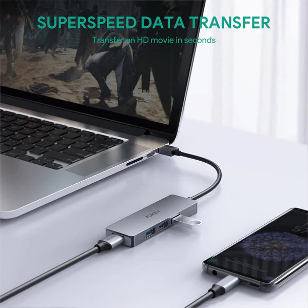 Aukey CB-H36 4 Port USB 3.0 Hub USB Splitter Power Strip Power Strip