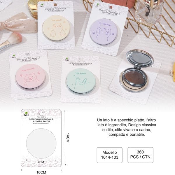 MU 1614-03 SPECCHIO PIEGHEVOLE A DOPPIA FACCIA