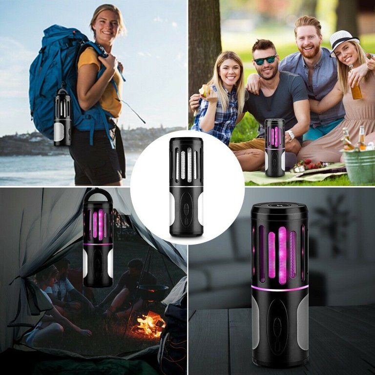 Tragbares wiederaufladbares elektrisches Moskitonetz, 2-in-1-Moskitonetz + Taschenlampe mit Haken, geeignet für Camping