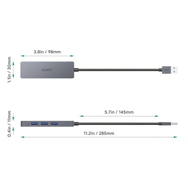Aukey CB-H36 4 Port USB 3.0 Hub USB Splitter Power Strip Power Strip