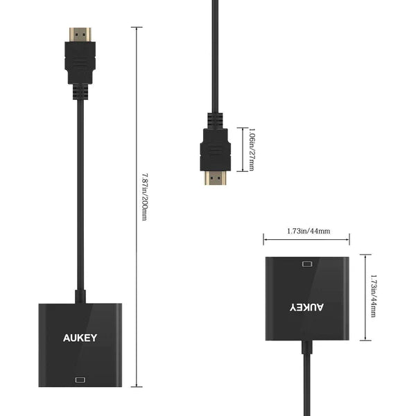 Aukey CB-V4 HDMI Male to VGA Female 1080P Converter Adapter Cable