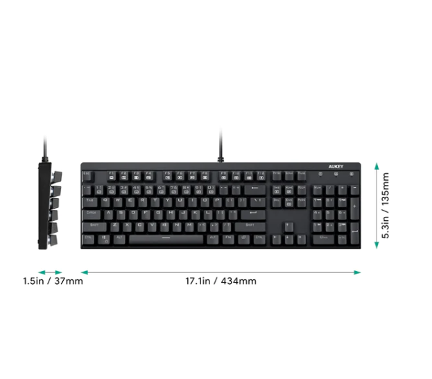 Aukey KM-G6 Mechanical Gaming Keyboard RGB Backlit Keys Blue Switch - Italian Layout
