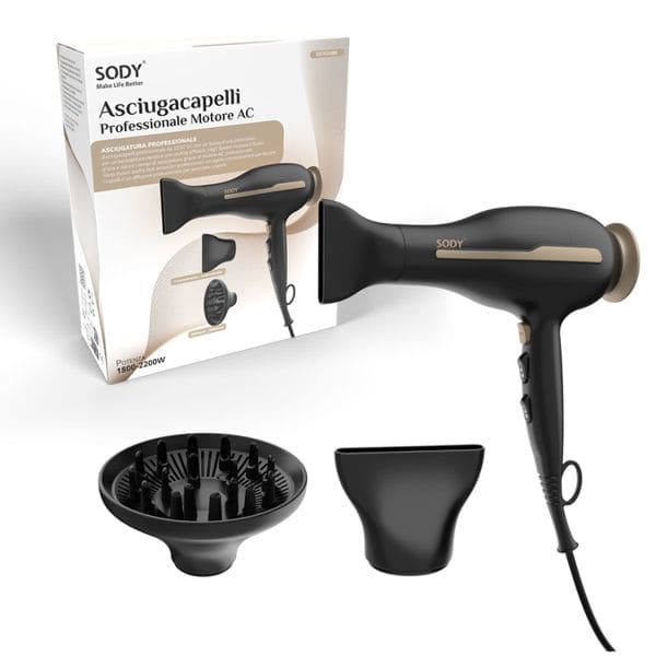 ASCIUGACAPELLI PROFESSIONALLE MOTORE AC 1800W-2000W