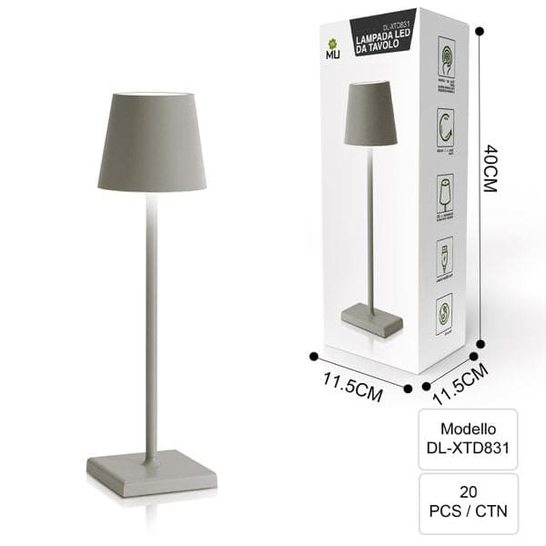 DL-XTD831 LAMPADA DA TAVOLO INFERRO GRIGIO CHIARO