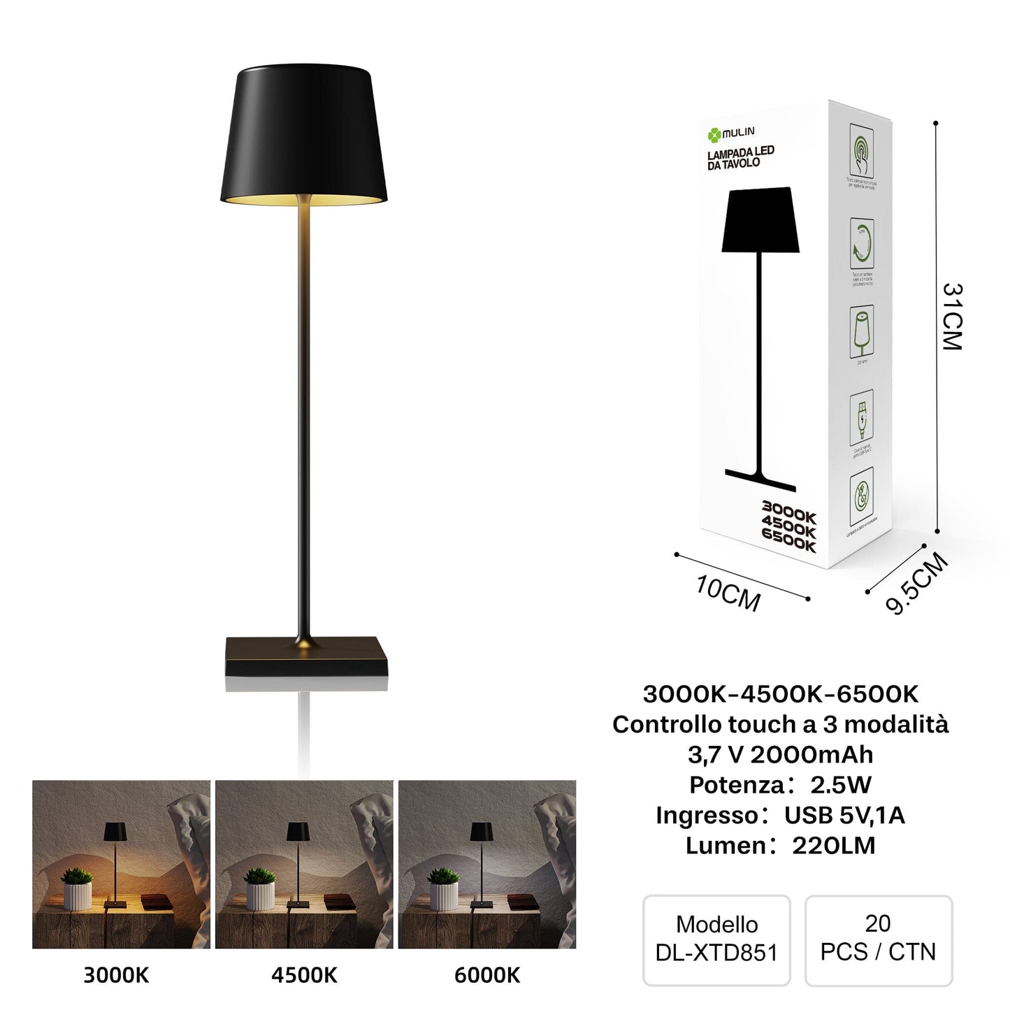 LAMPADA LED DA TAVOLO DL-XTD851