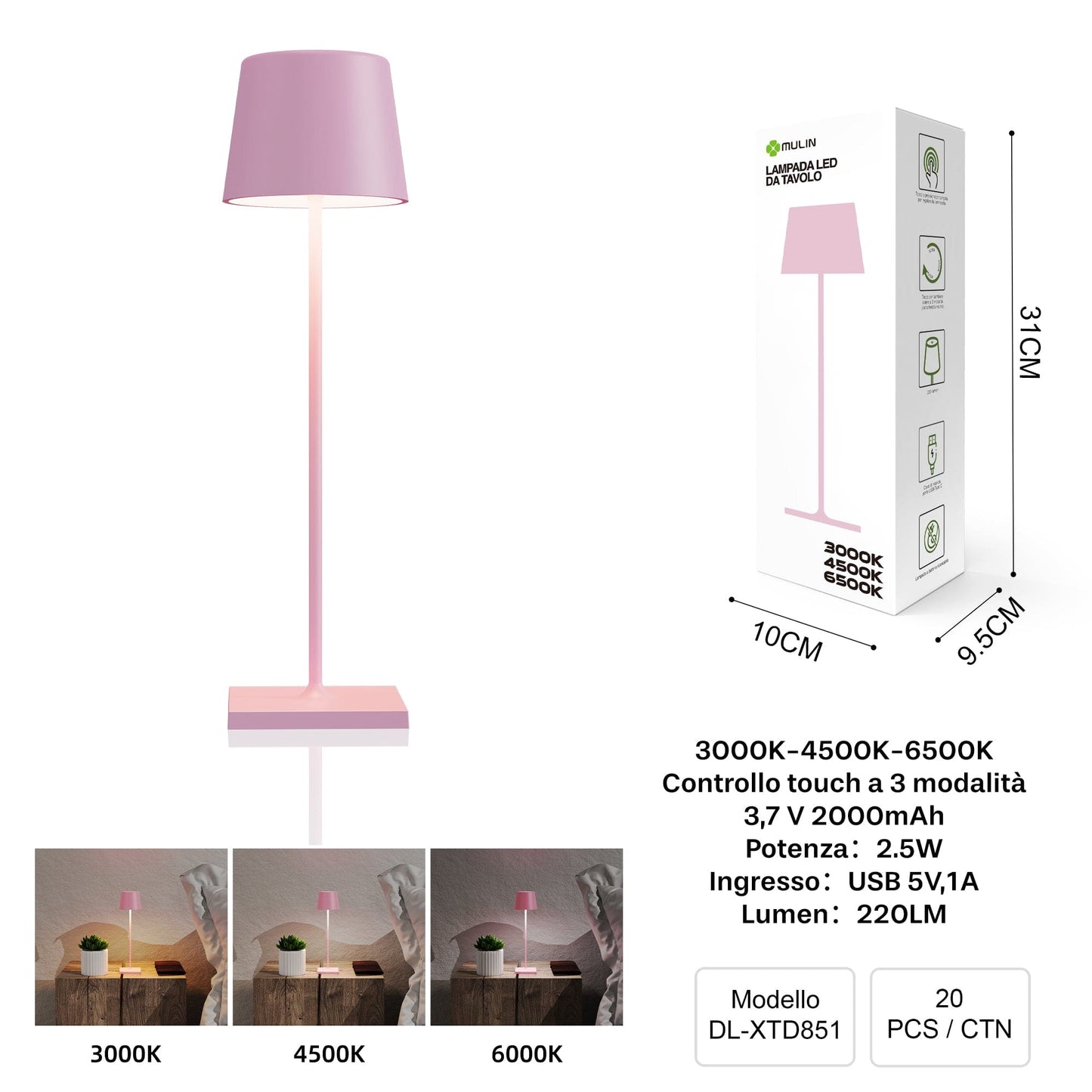 LAMPADA LED DA TAVOLO DL-XTD851