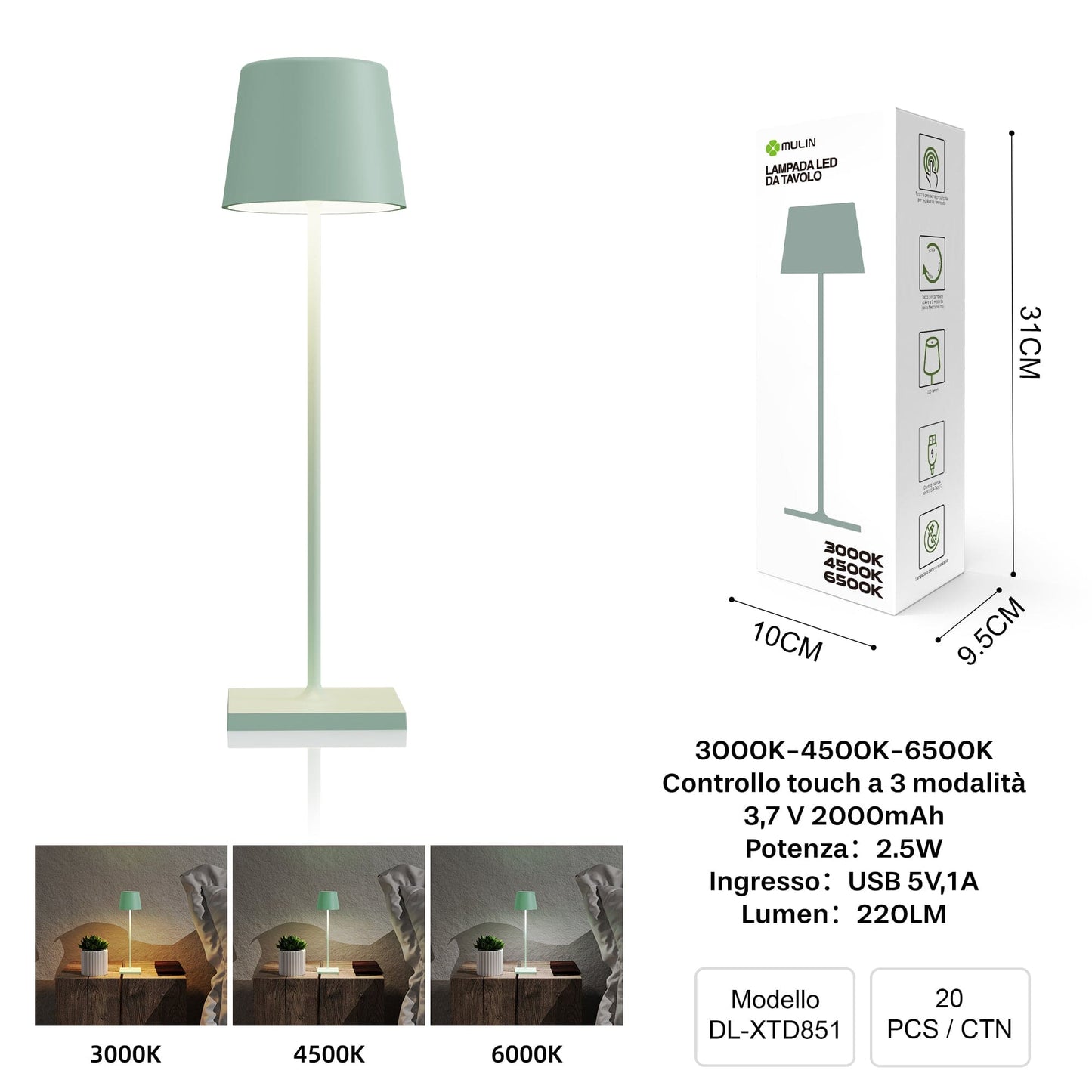 LAMPADA LED DA TAVOLO DL-XTD851