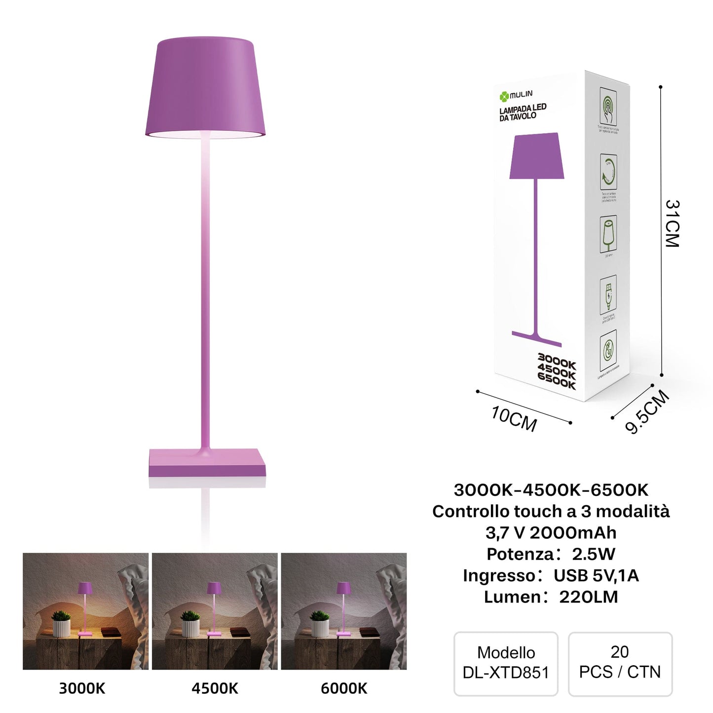 LAMPADA LED DA TAVOLO DL-XTD851