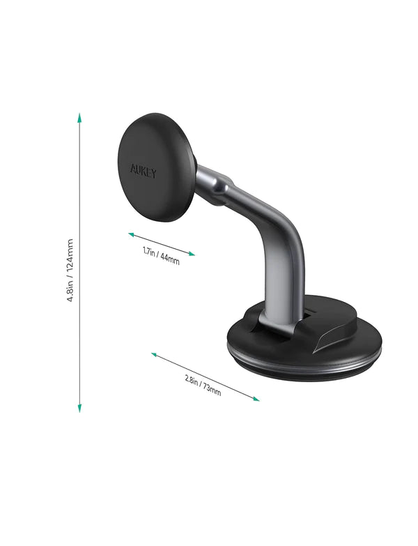 Aukey HD-C49 Supporto Porta Cellulare Magnetico per Auto Rotazione 360 Gradi per Cruscotto e Parabrezza