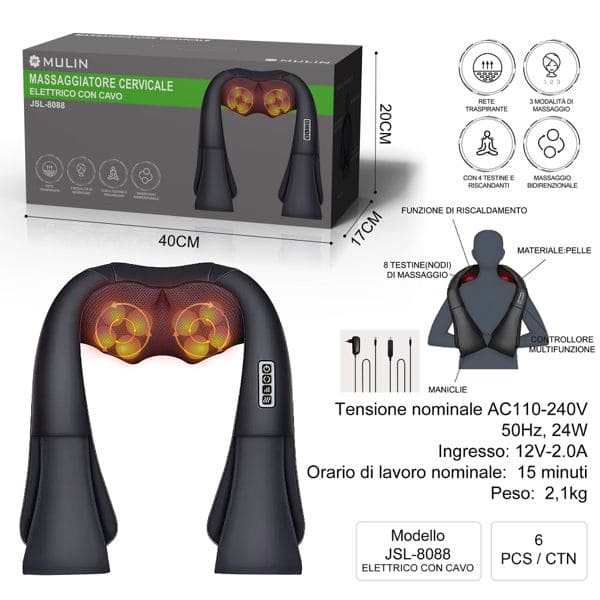 ELETTRICO CON CAVO MASSAGGIATORE CERVICALE