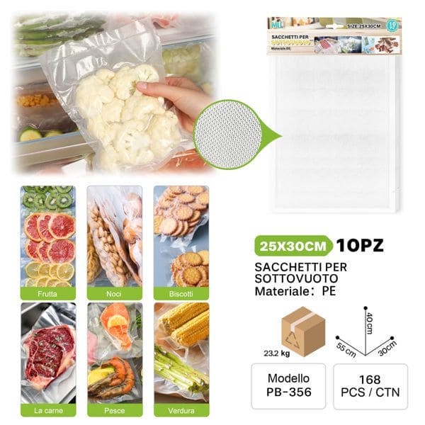 MU SACCHETTI PER SOTTOVUOTO 25*30CM 10PZ