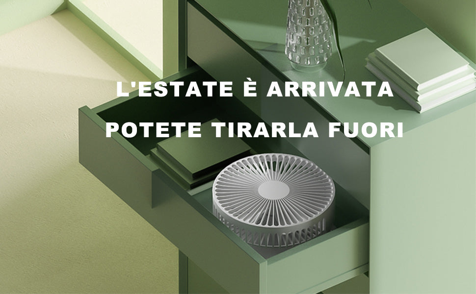 m Mu Tragbarer Ventilator, Reise-Tischventilator, höhenverstellbar, mit Fernbedienung