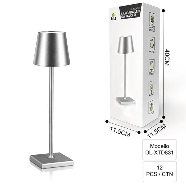DL-XTD831 LAMPADA DA TAVOLO IN FERRO ARGENTO DORATA