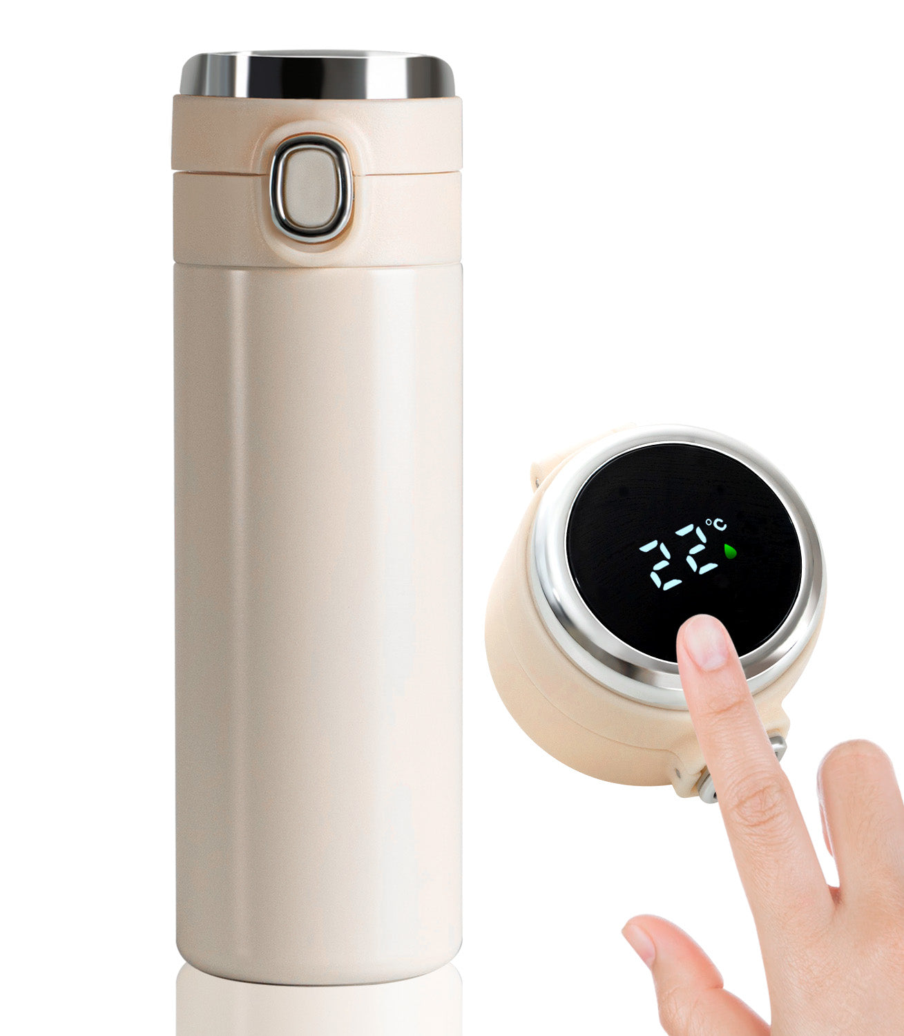 m MU Thermoflasche mit LED-Touchscreen zum Temperieren von 400 ml aus Edelstahl