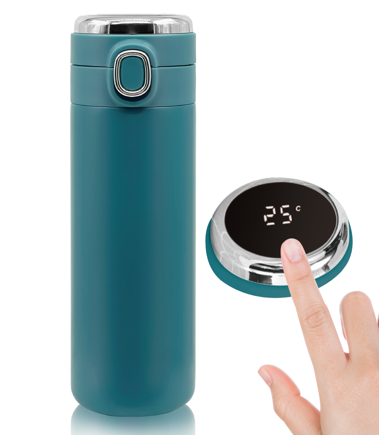 m MU Thermoflasche mit LED-Touchscreen zum Temperieren von 400 ml aus Edelstahl