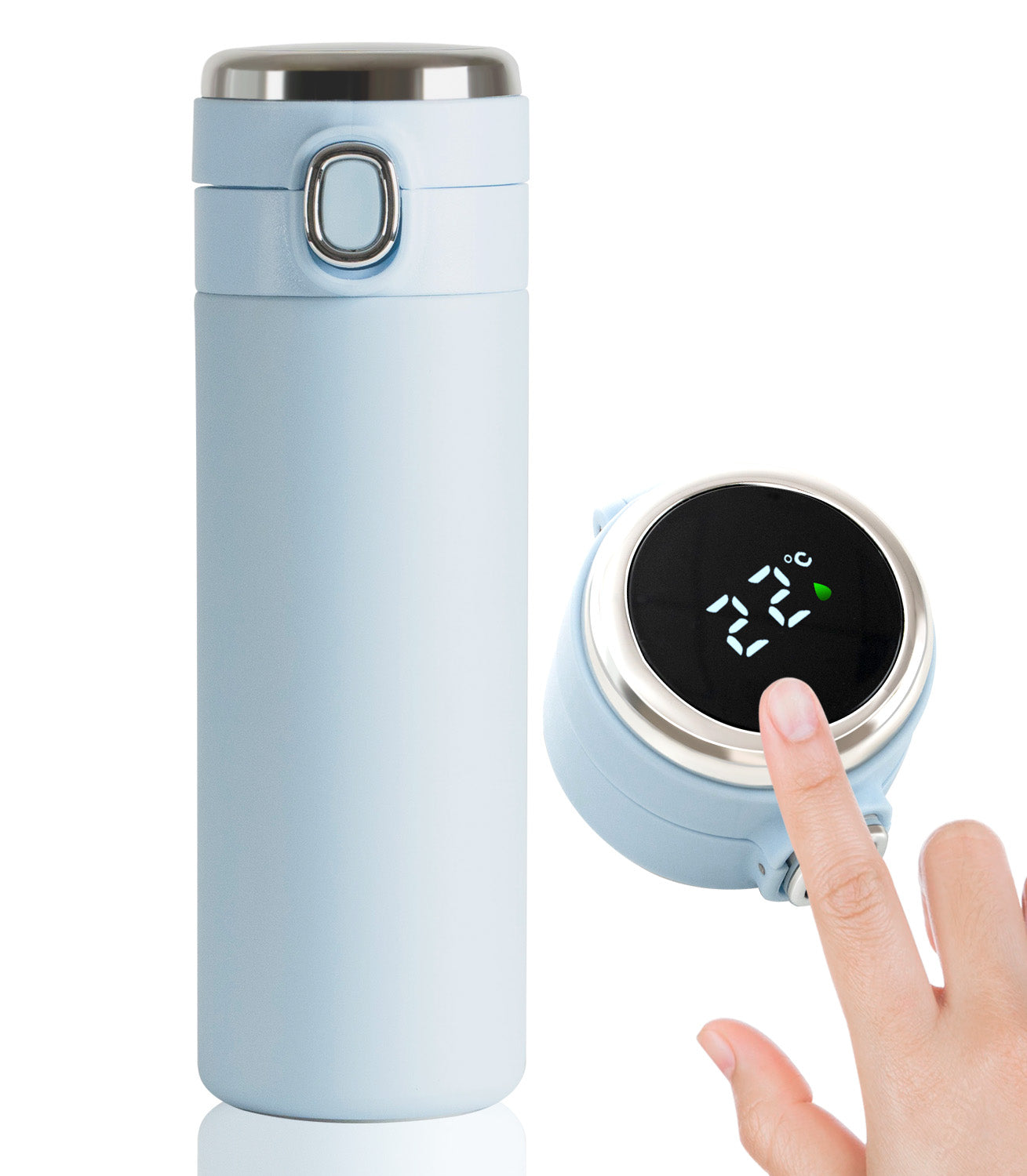 m MU Thermoflasche mit LED-Touchscreen zum Temperieren von 400 ml aus Edelstahl