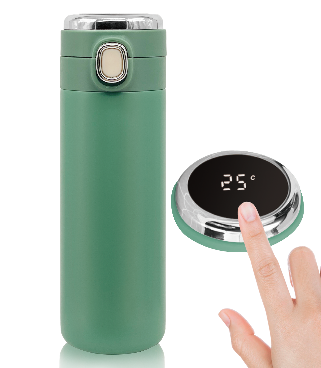 m MU Thermoflasche mit LED-Touchscreen zum Temperieren von 400 ml aus Edelstahl