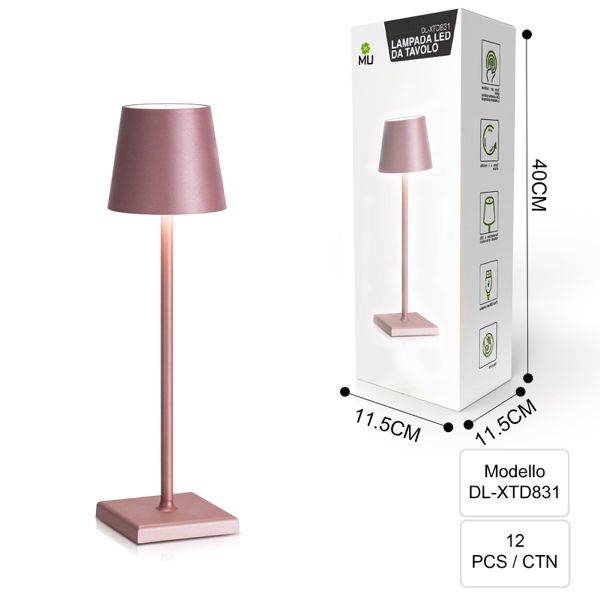 DL-XTD831 LAMPADA DA TAVOLO INFERRO ROSA DORTA