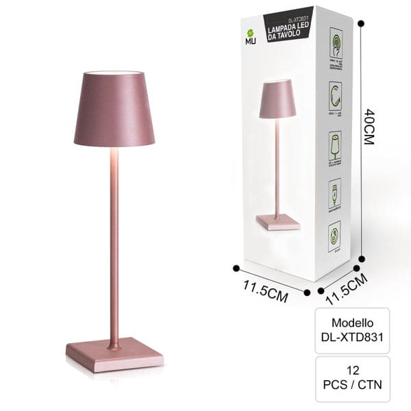 DL-XTD831 LAMPADA DA TAVOLO INFERRO ROSA DORTA